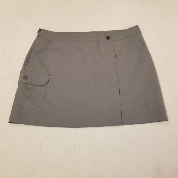 AVIA Small Light Grey Sports Wrap Skort Athletic Cargo Mini Skirt with Shorts - Picture 2 of 10